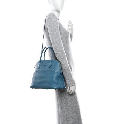 Hermes Taurillon Clemence Bolide 35 Bleu Jean 2 of 18