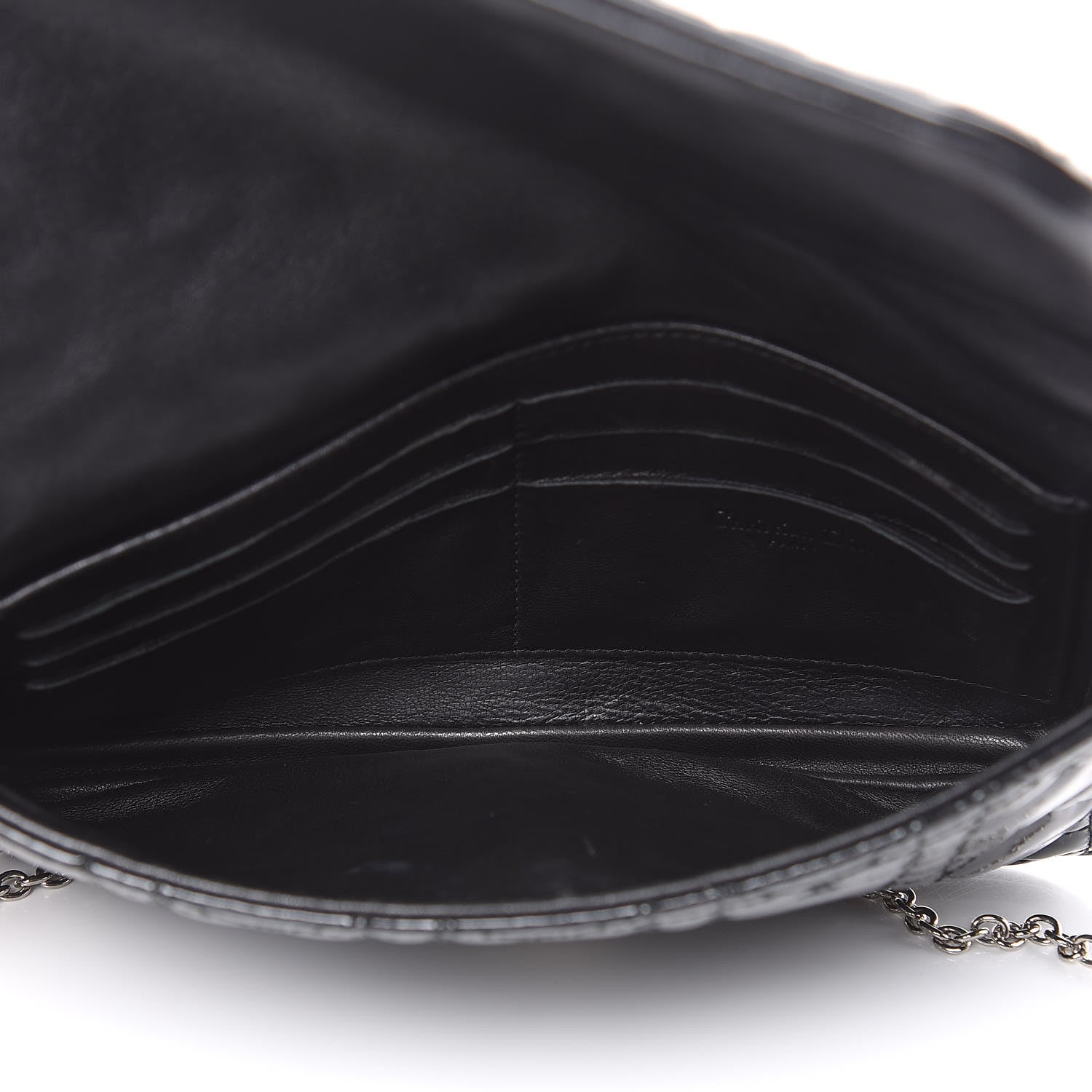 Christian Dior Patent Cannage Wallet on Chain Pouch Black 5 of 13