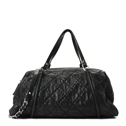 Chanel Iridescent Calfskin Quilted Relax CC Bowler Bag Black 1 of 10