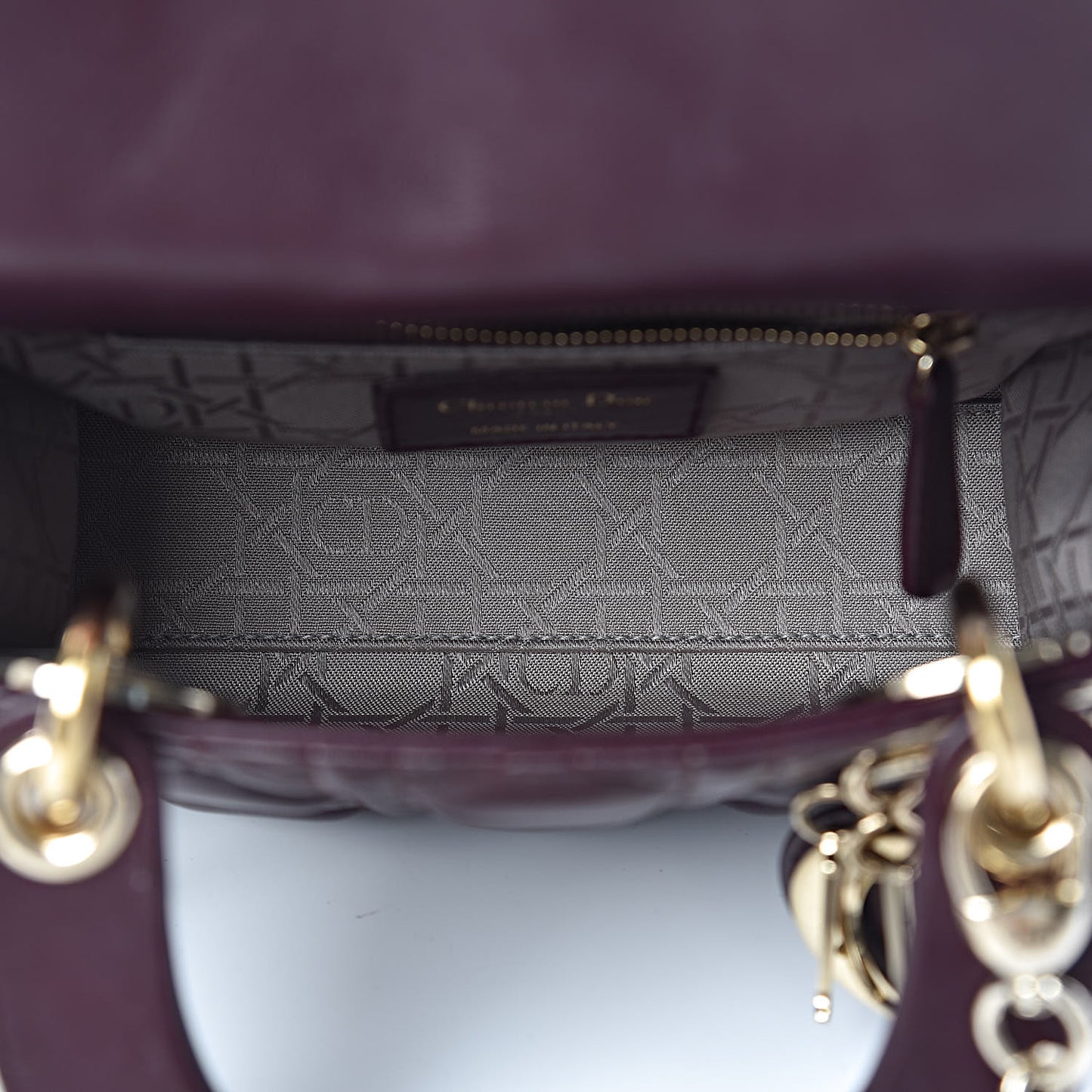 Lambskin Cannage Mini Lady Dior Plum
