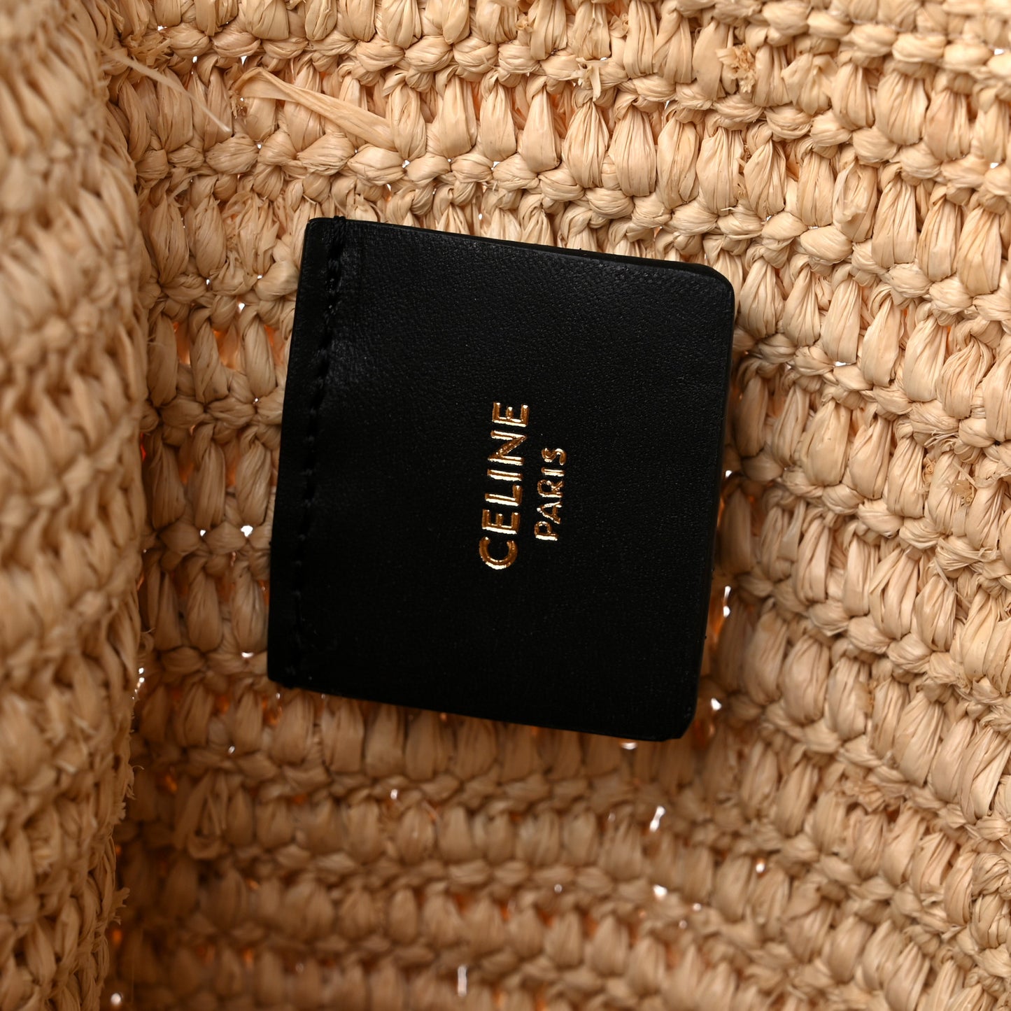 Raffia Sequin Large Pouch Black
