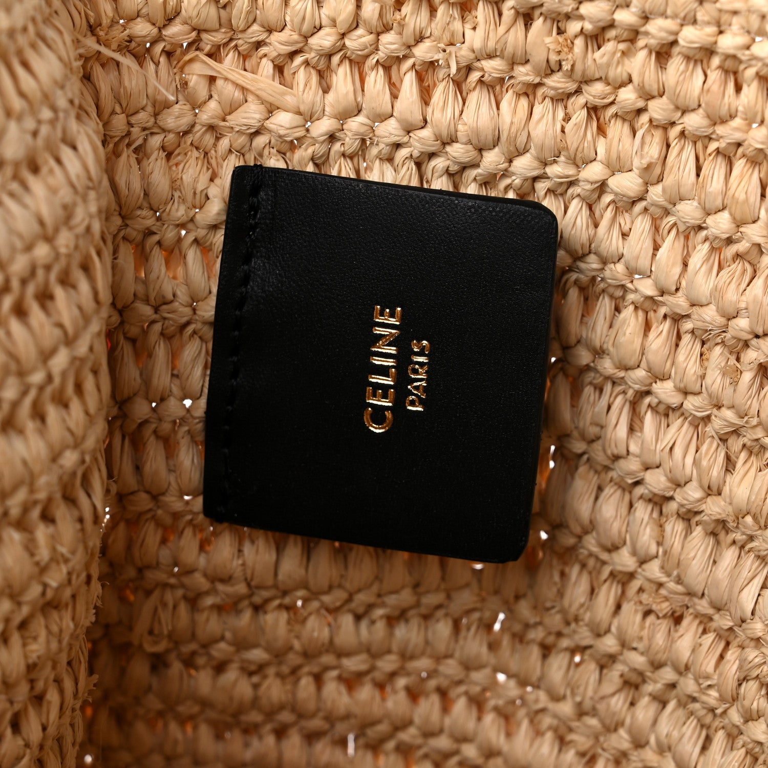 Celine Raffia Sequin Large Pouch Black 6 of 9