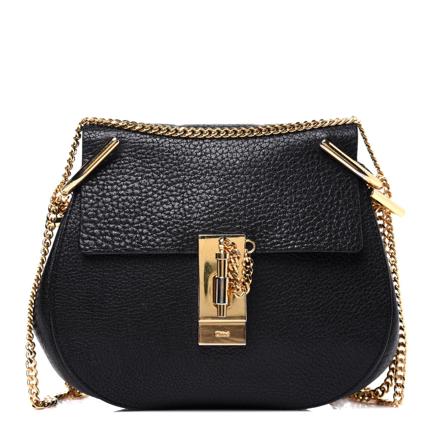Grained Lambskin Mini Drew Shoulder Bag Black