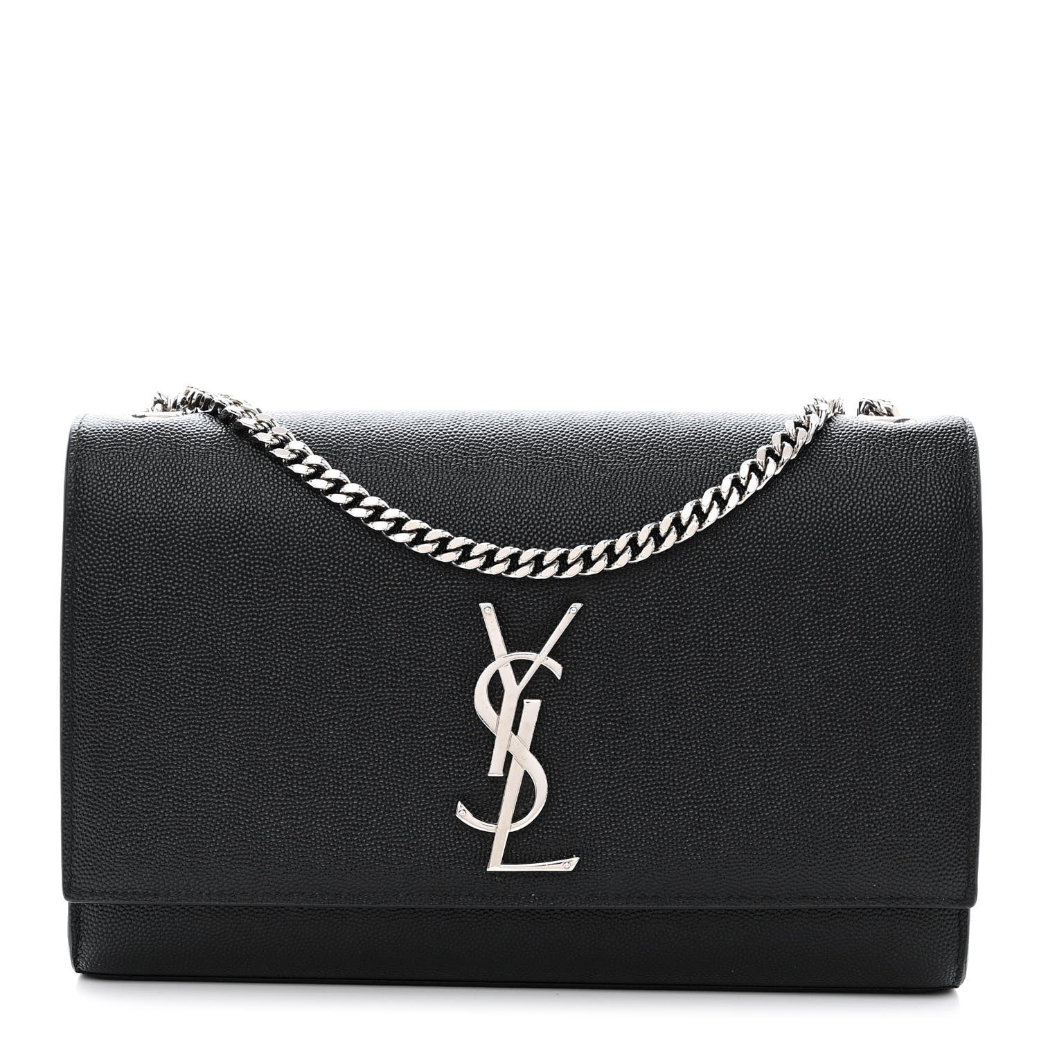 Saint Laurent Grain De Poudre Medium Classic Monogram Kate Satchel Black 1 of 12