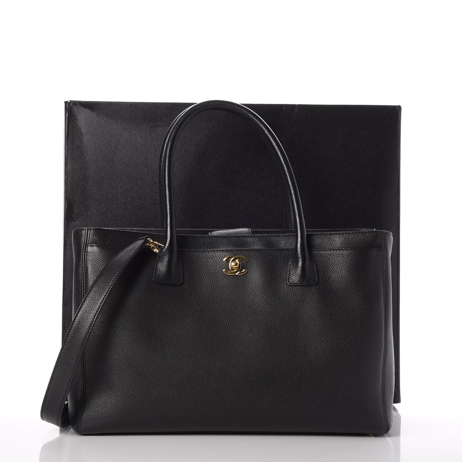 Chanel Calfskin Cerf Executive Shopper Tote Black 11 of 11