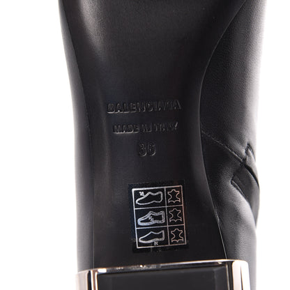 Balenciaga Sheepskin Typo Ankle Booties 36 Black 7 of 9