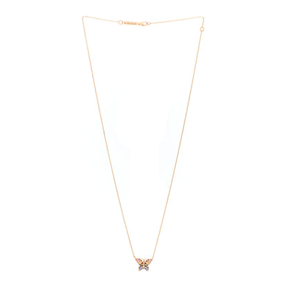 Suzanne Kalan 18K Rose Gold Sapphire Mini Princess Pastel Butterfly Pendant Necklace 3 of 4