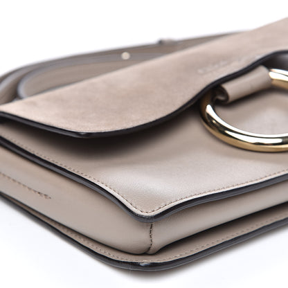 Chloe Suede Calfskin Small Faye Shoulder Bag Motty Grey 8 of 14