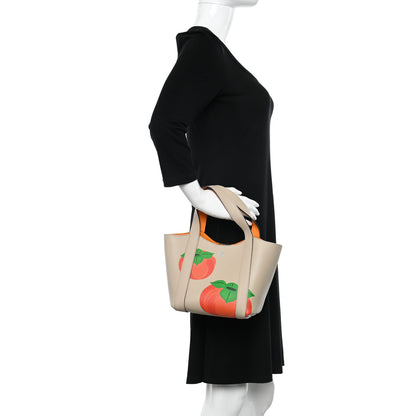 Moynat Taurillon Blush Duo Cabas BB Tote Greige Mandarine 2 of 9