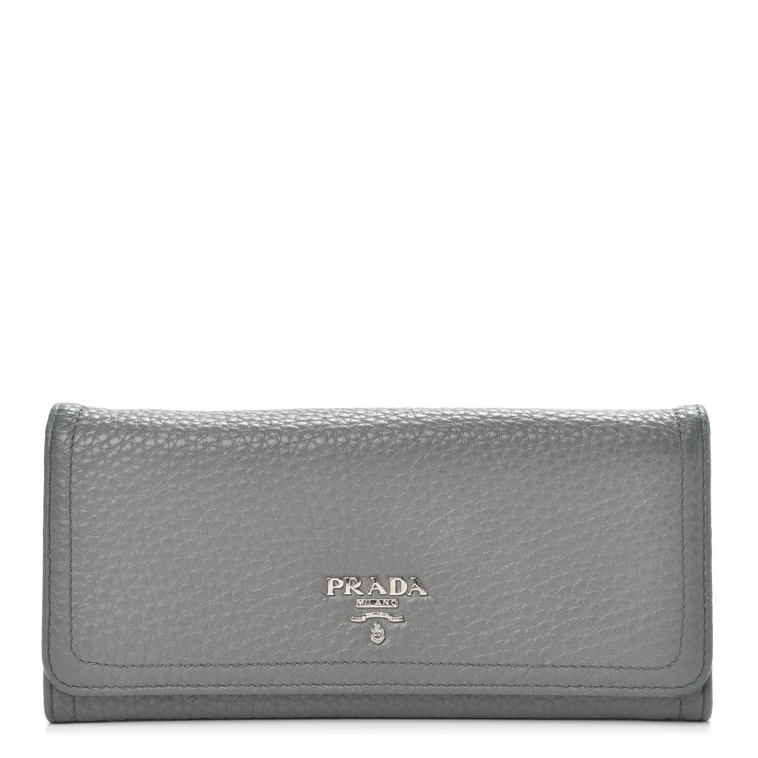 Prada Vitello Daino Flap Continental Wallet Marmo 1 of 9