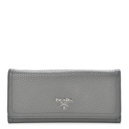 Prada Vitello Daino Flap Continental Wallet Marmo 1 of 9