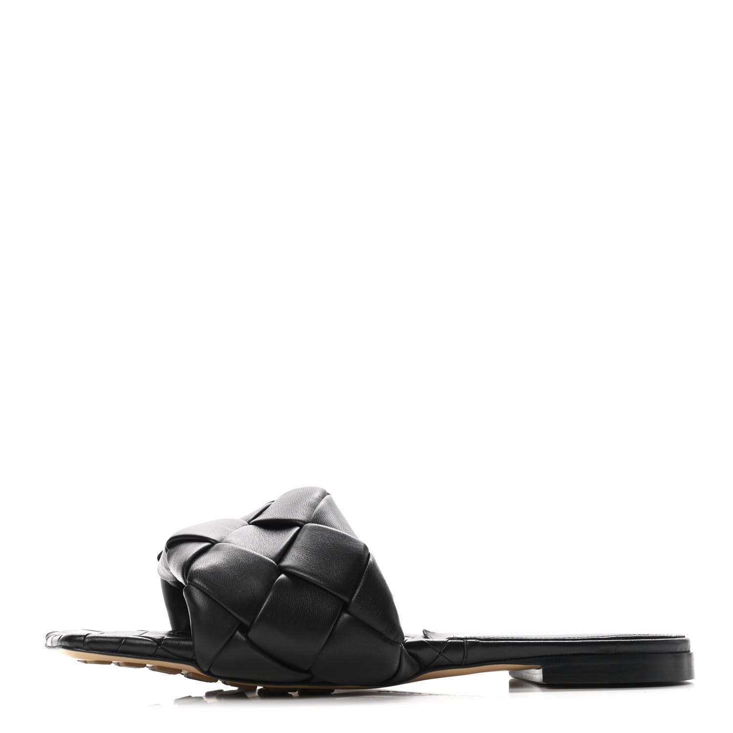 Bottega Veneta Nappa Maxi Intrecciato Lido Flat Sandals 40 Black 1 of 7