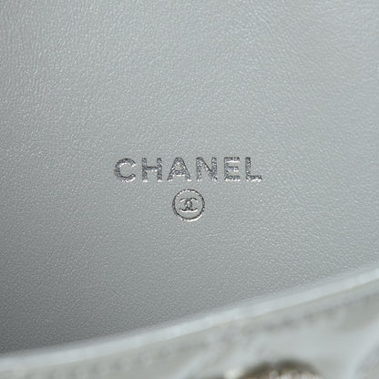 Chanel Patent Quilted Brilliant iPad Case Grey 6 of 10