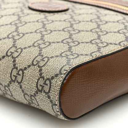 Gucci GG Supreme Monogram Azalea Calfskin Retro Interlocking G Flat Messenger Bag Beige Ebony Brown Sugar 9 of 9