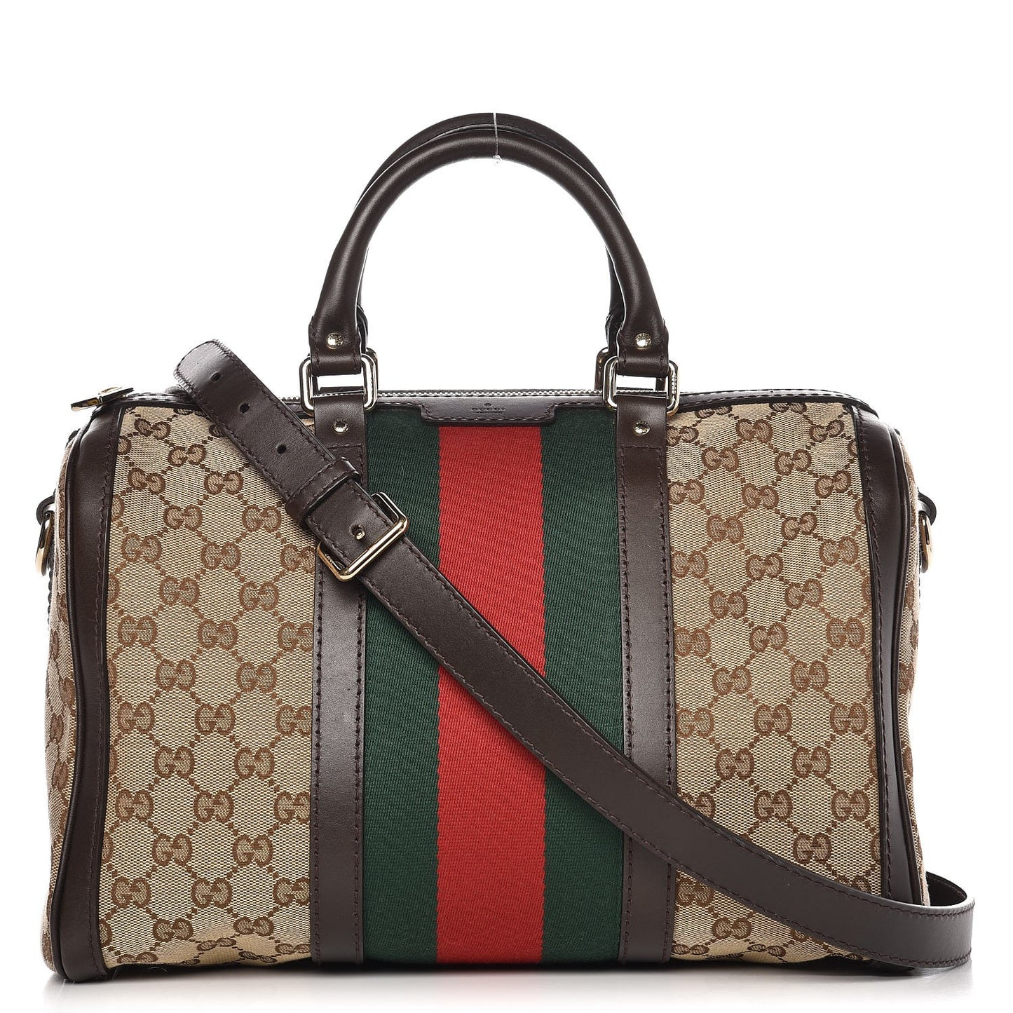 Monogram Vintage Web Medium Boston Dark Brown