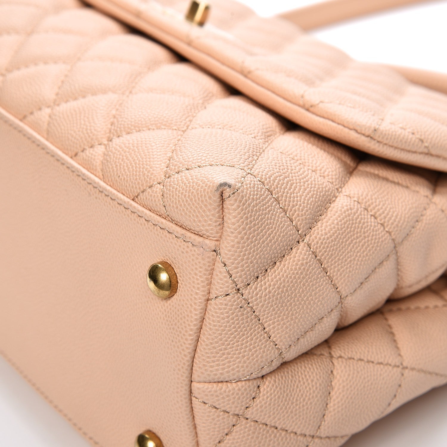 Chanel Caviar Quilted Small Coco Handle Flap Light Beige 10 of 13
