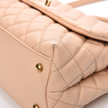 Chanel Caviar Quilted Small Coco Handle Flap Light Beige 10 of 13