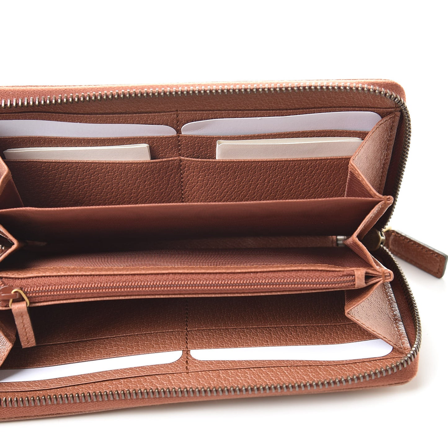 X MLB GG Monogram LA Dodgers Zip Around Wallet Beige Ruggine Ivory