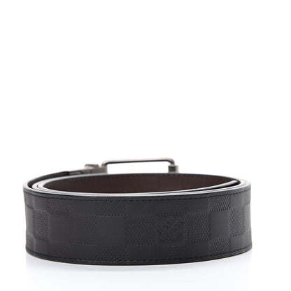 Louis Vuitton Damier Infini Calfskin 40mm Reversible Belt 100 Black Moka 2 of 7