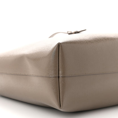 Saint Laurent Grained Calfskin Large Shopping Tote Warm Taupe Black 10 of 12
