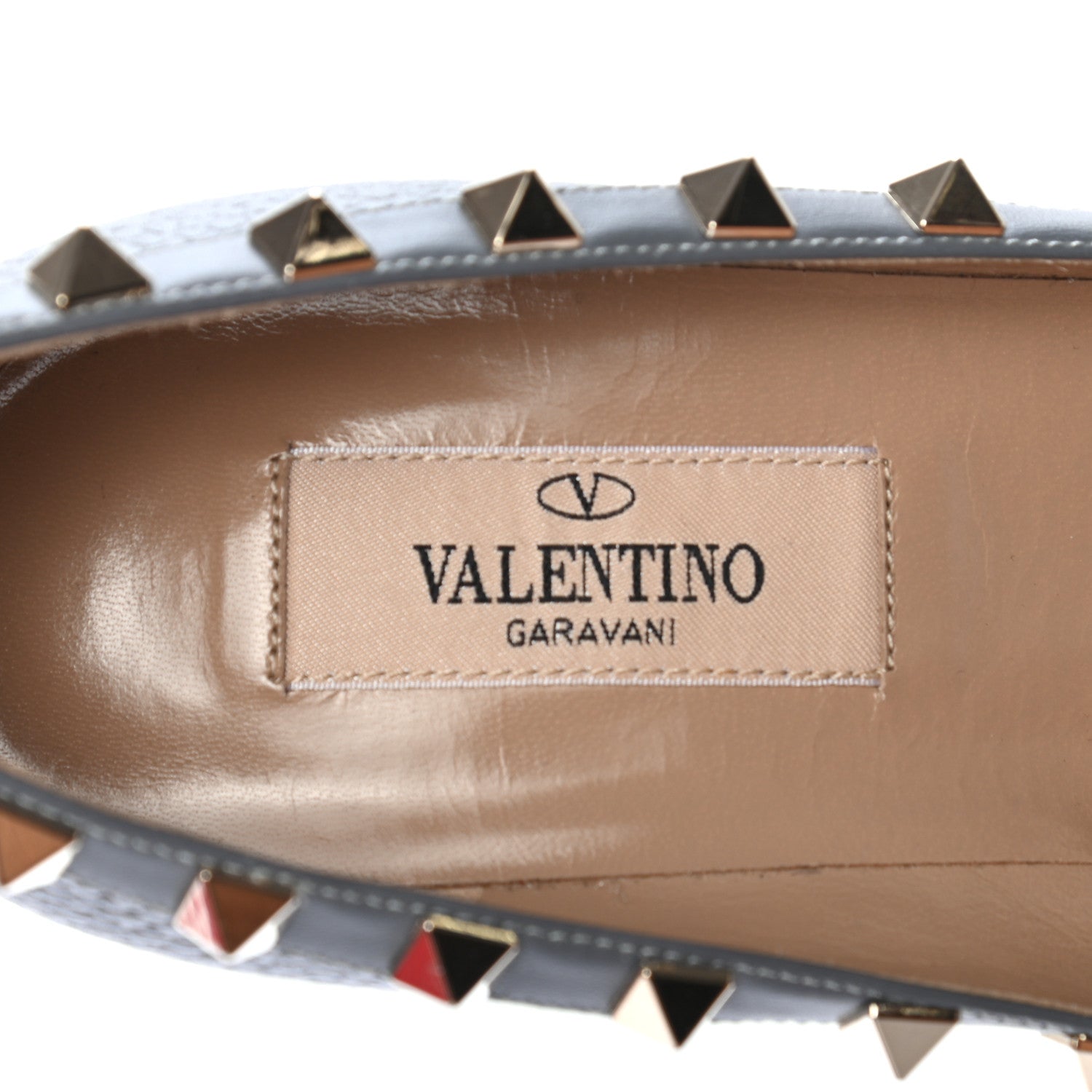 Valentino Garavani Pebbled Calfskin Rockstud 85mm Pumps 36 Light Stone 6 of 7