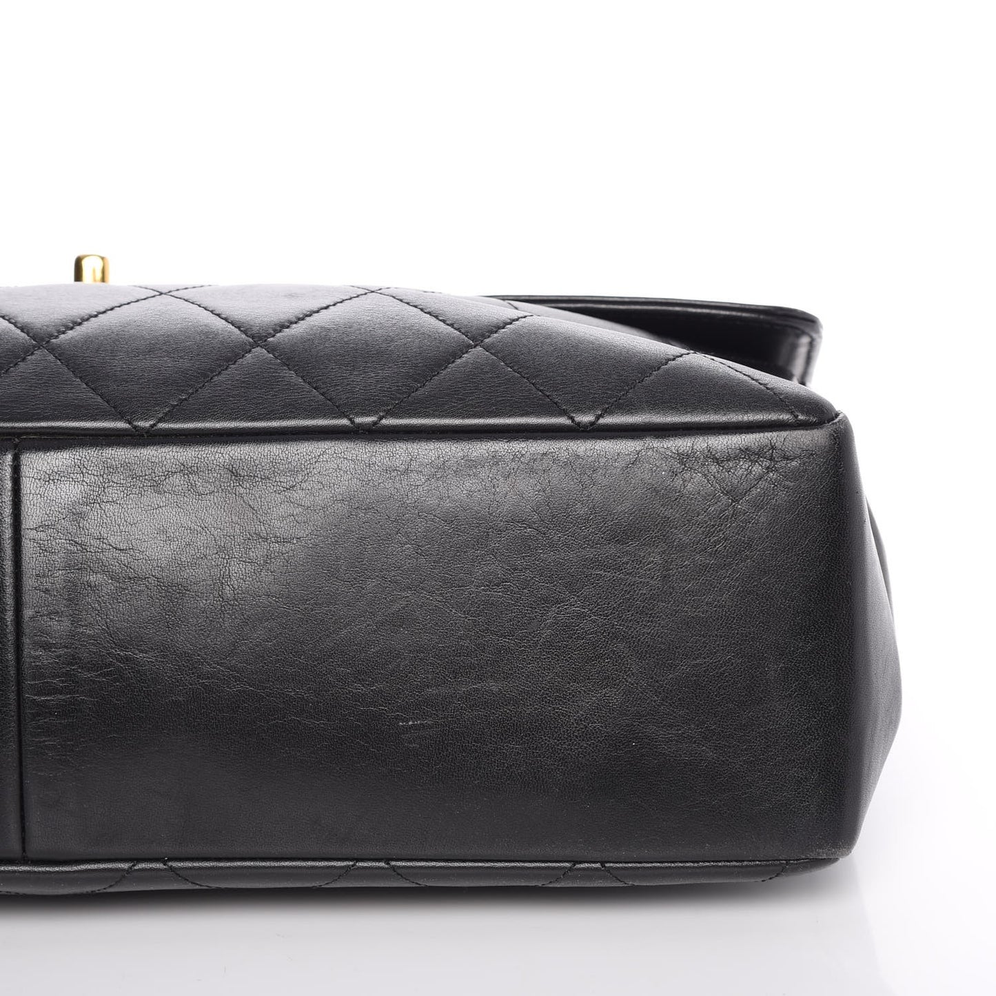 Lambskin Quilted XL Jumbo Single Flap Black