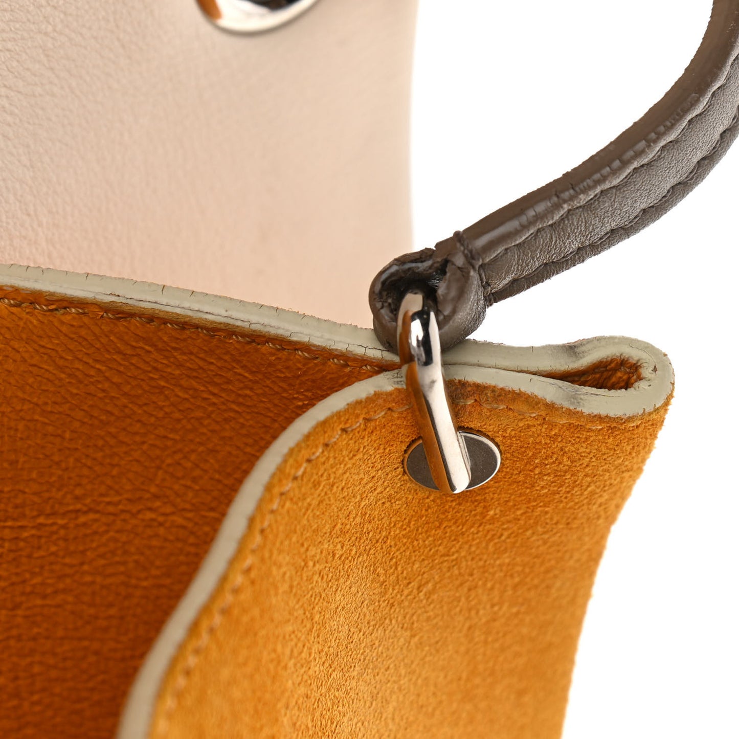 Smooth Calfskin Tri-Color All Soft Shoulder Bag White