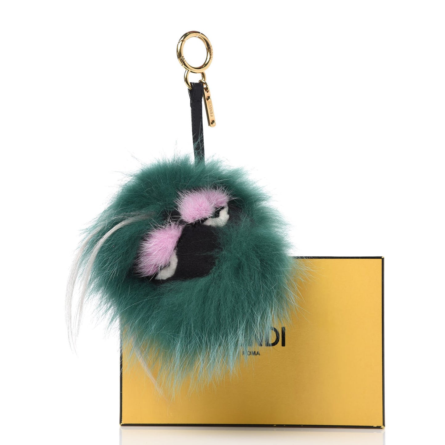 Fox Rabbit Goat Mink Fur Vitello Flamingo Minty Monster Bag Bug Charm Green Apple Multicolor