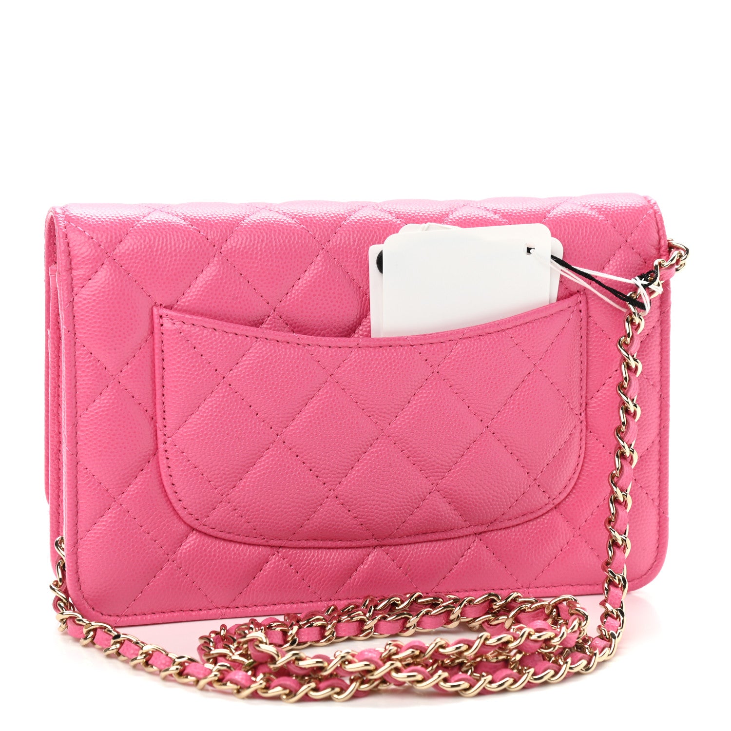 Chanel Caviar Quilted Wallet on Chain WOC Pink 3 of 10