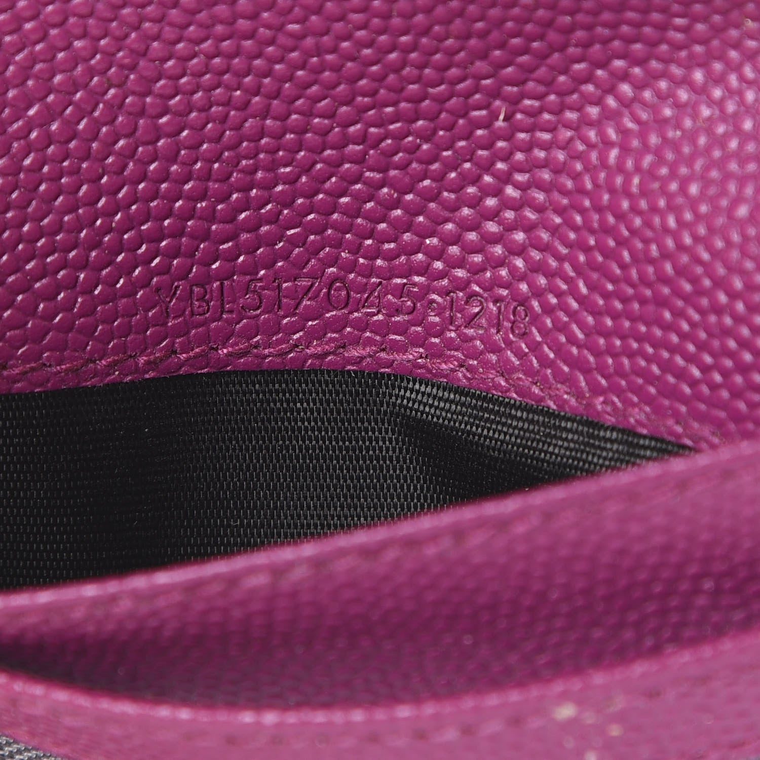 Saint Laurent Grain De Poudre Matelasse Chevron Monogram Zipped Card Case Dark Grape 6 of 14