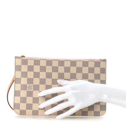 Louis Vuitton Damier Azur Neverfull MM GM Pochette Rose Ballerine 2 of 11