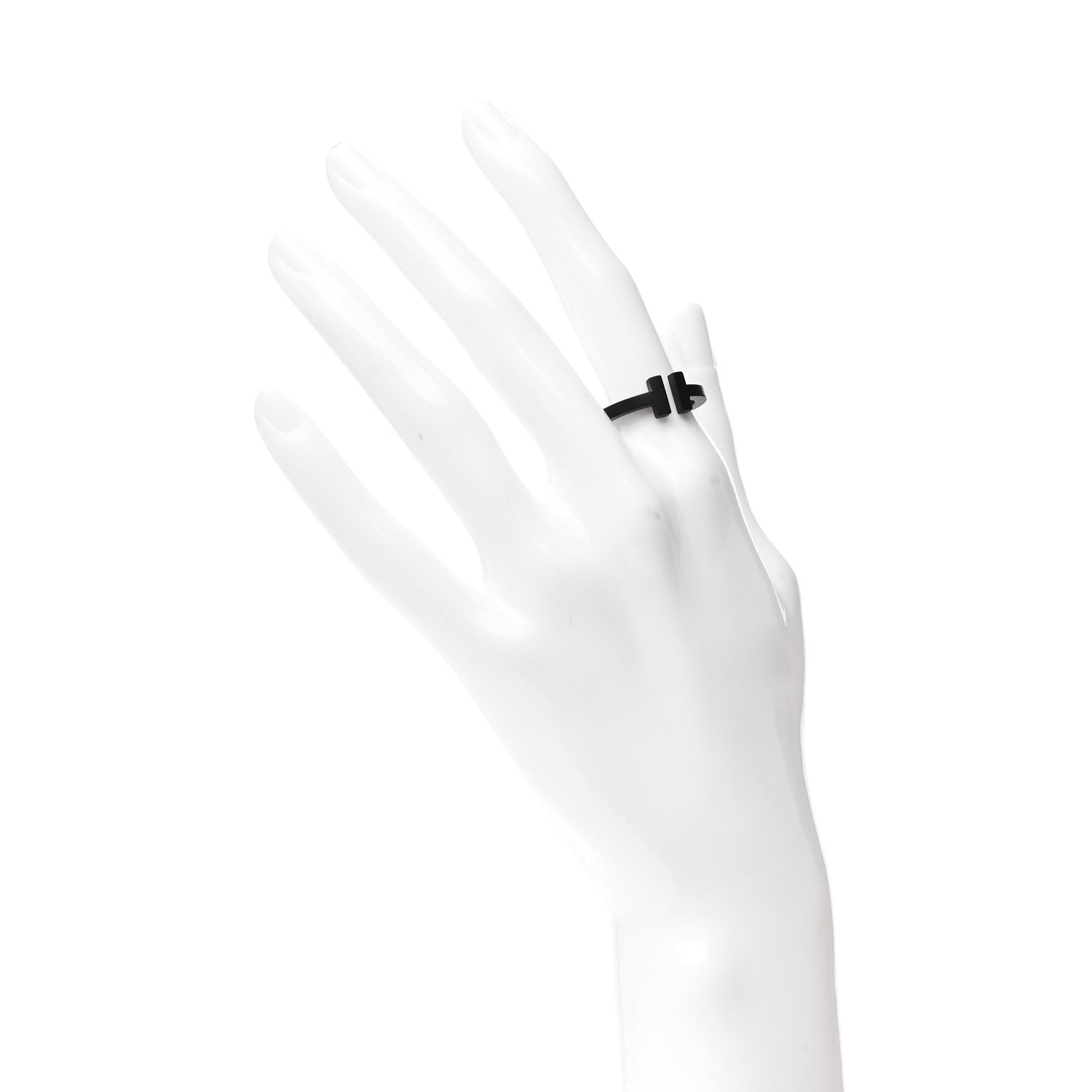 Tiffany Black-Coated Stainless Steel T Square Ring 54 7 2 of 4