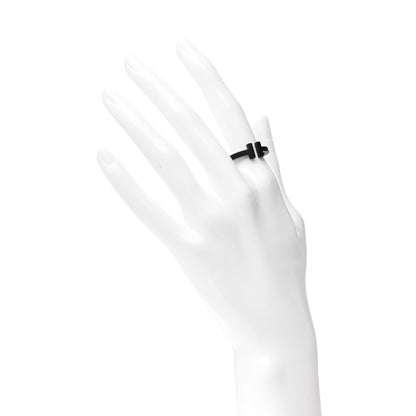 Tiffany Black-Coated Stainless Steel T Square Ring 54 7 2 of 4
