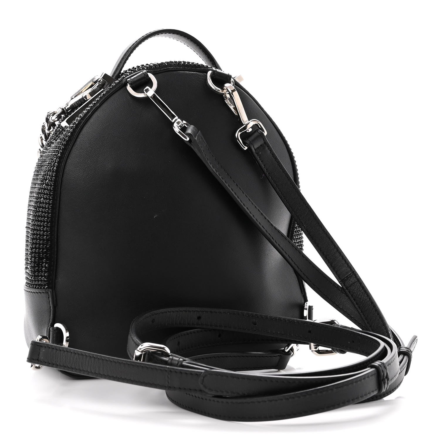 Versace Calfskin Palazzo Crystal Medusa Backpack Black 3 of 10
