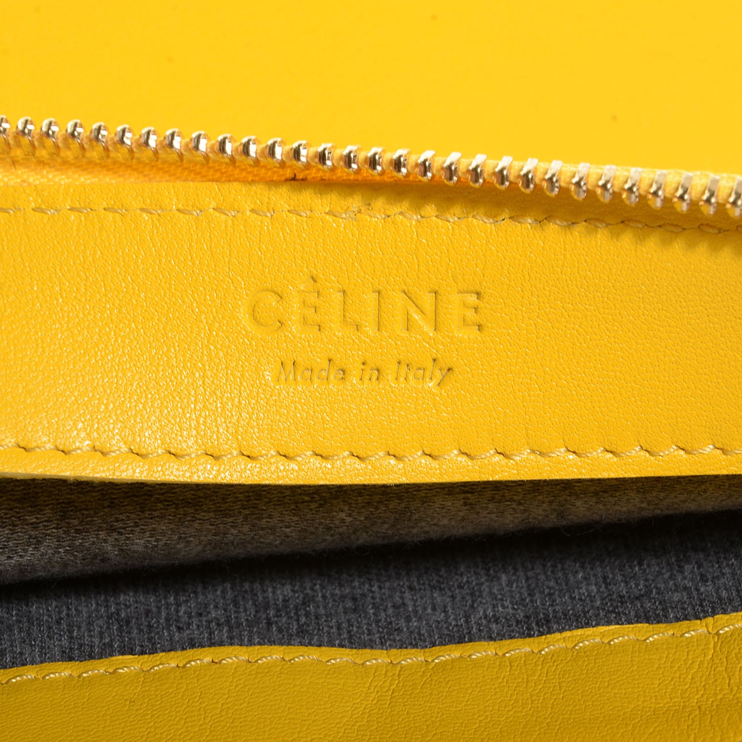 Celine Lambskin Large Trio Crossbody Bag Sun Yellow 5 of 6