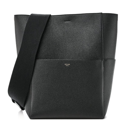 Celine Soft Grained Calfskin Sangle Bucket Bag Black 1 of 9