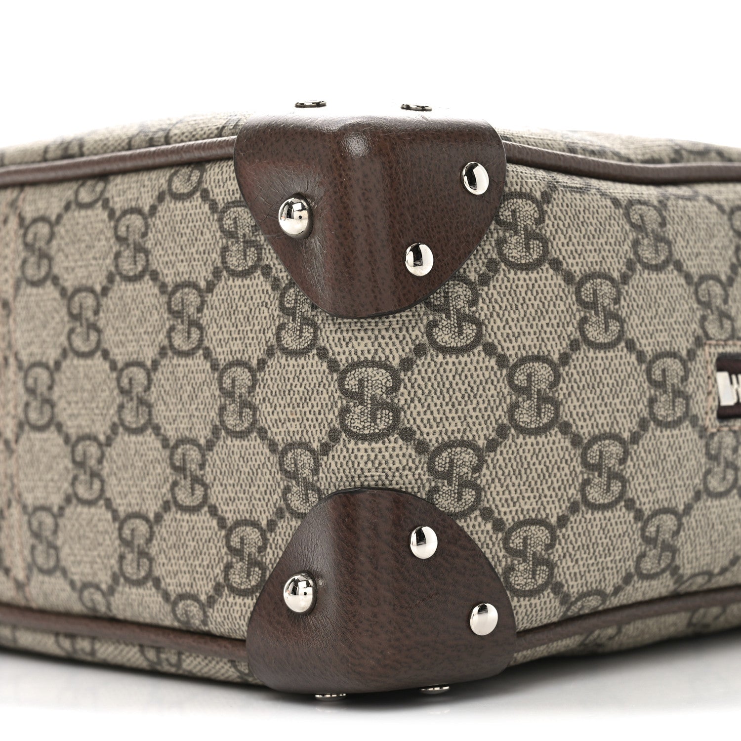 Gucci GG Supreme Monogram Textured Calfskin Square Messenger Bag Beige Ebony New Acero 9 of 10