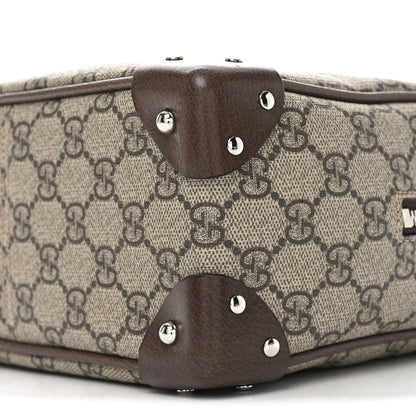 Gucci GG Supreme Monogram Textured Calfskin Square Messenger Bag Beige Ebony New Acero 9 of 10