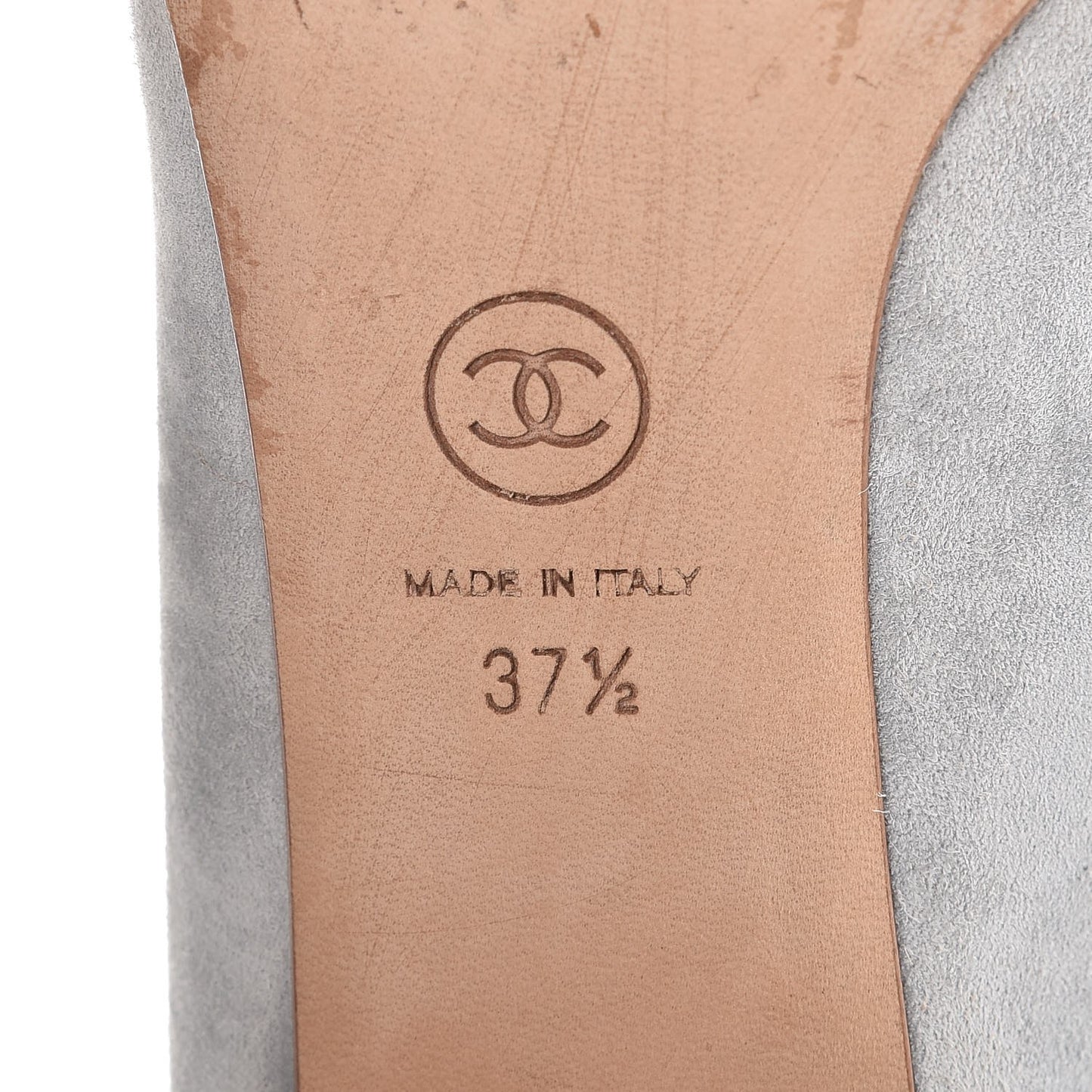 Suede Calfskin Camellia Ballerina Pumps 37.5 Light Blue