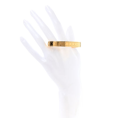 Louis Vuitton Brass Crystal Monogram Nanogram Strass Cuff S Gold 2 of 7