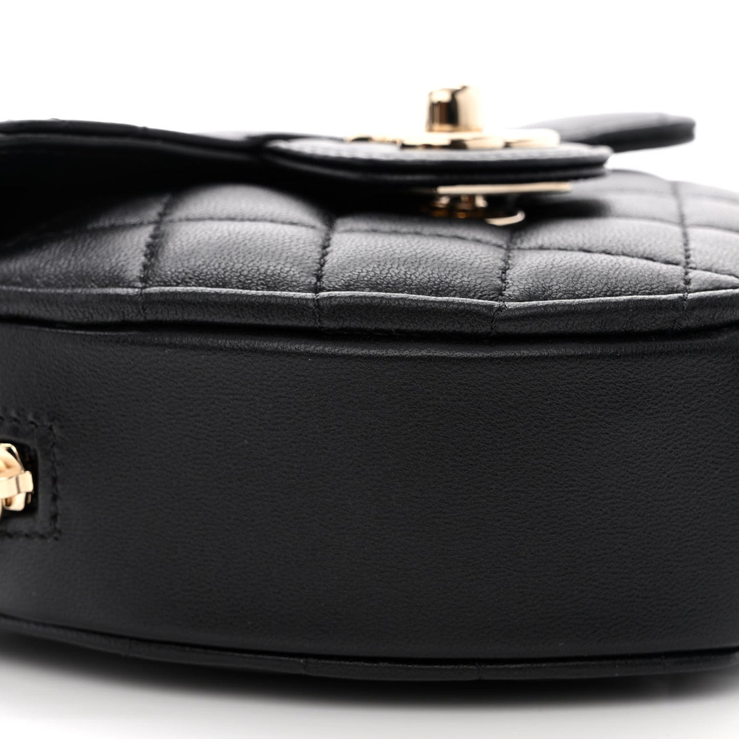 Lambskin Quilted CC In Love Heart Clutch With Chain Black