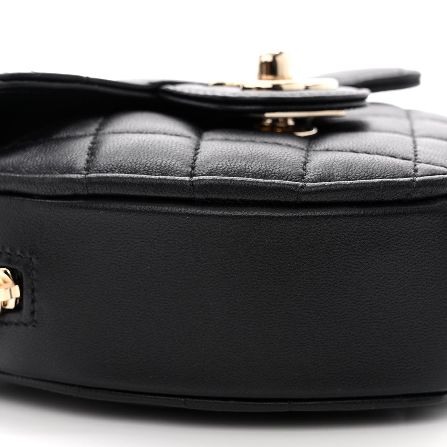 Chanel Lambskin Quilted CC In Love Heart Clutch With Chain Black 9 of 11