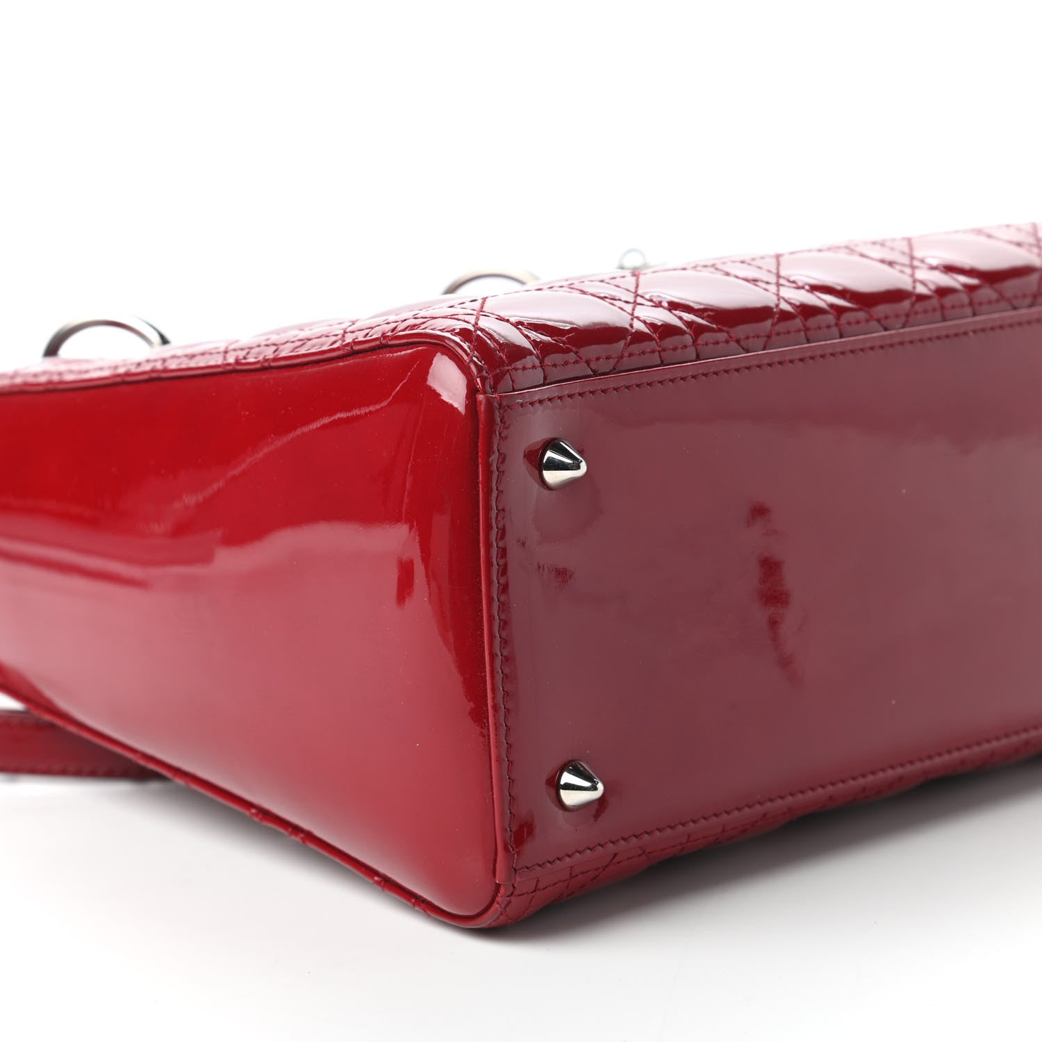 Christian Dior Patent Cannage Medium Lady Dior Red 6 of 10