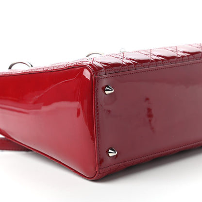 Christian Dior Patent Cannage Medium Lady Dior Red 6 of 10