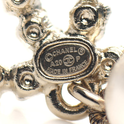 Chanel Pearl Crystal Coco's Pearls CC Long Drop Earrings Pearly White Gold Black 4 of 4