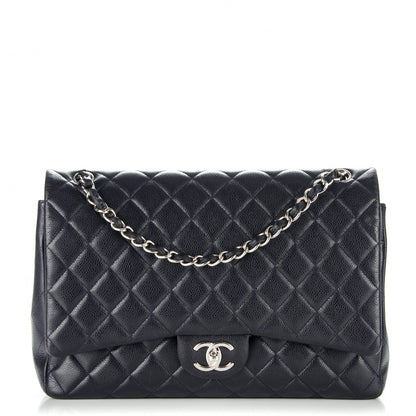 Chanel Caviar Quilted Maxi Double Flap Navy Blue 1 of 8