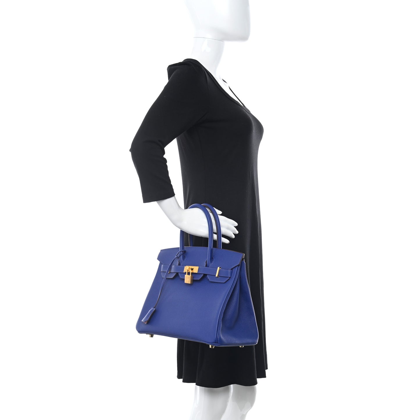 Epsom Horseshoe Birkin 30 Bleu Electrique Rose Pourpre