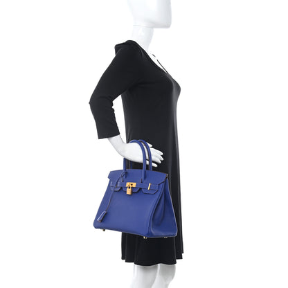 Hermes Epsom Horseshoe Birkin 30 Bleu Electrique Rose Pourpre 2 of 14