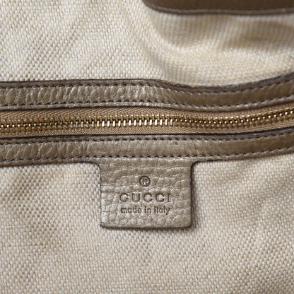 Gucci Metallic Pebbled Calfskin Medium Soho Shoulder Bag Golden Beige 16 of 18