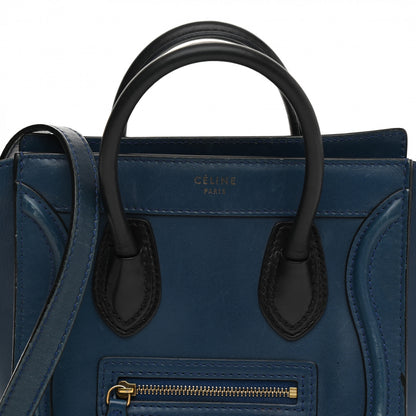 Celine Smooth Calfskin Nano Luggage Ocean Blue 8 of 17